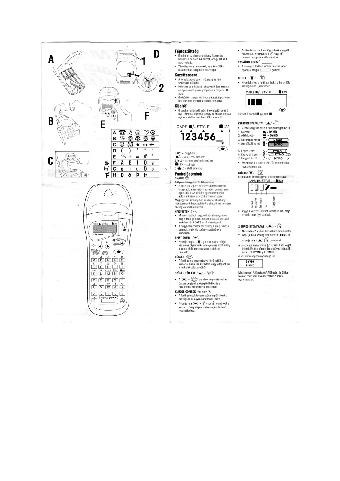 Dymo LETRATAG DATASHEET