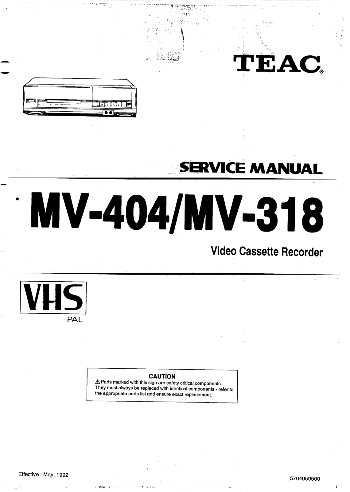 TEAC MV-404 Service manual