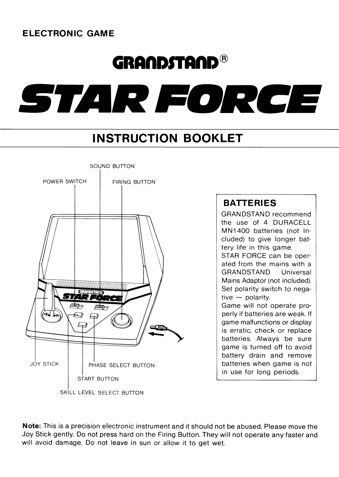 Grandstand Star Force 600 User Guide