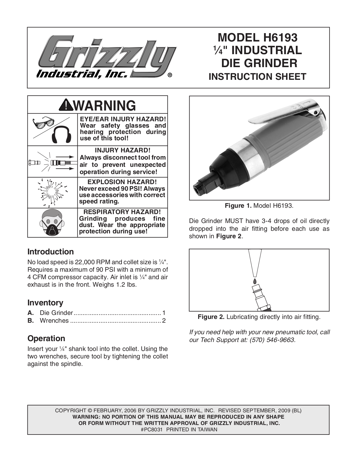 Grizzly H6193 User Manual