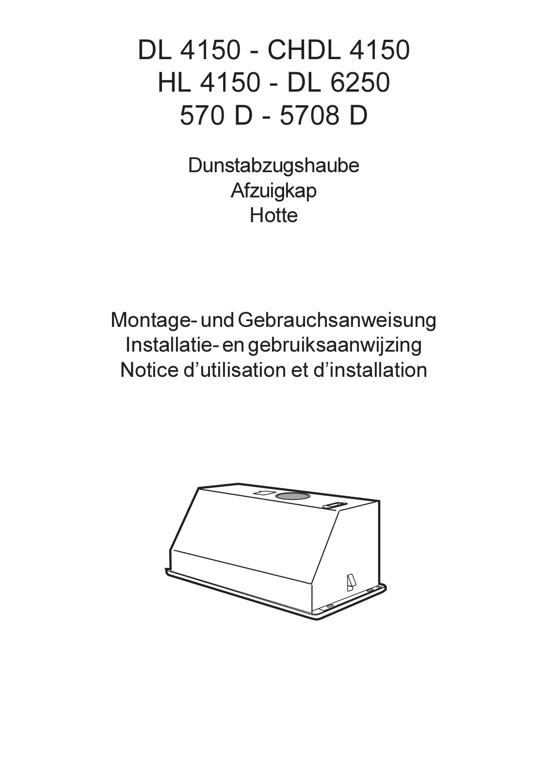 Aeg dl 4150, dl 6250, chdl 4150, hl 4150, 570d Montage Manual