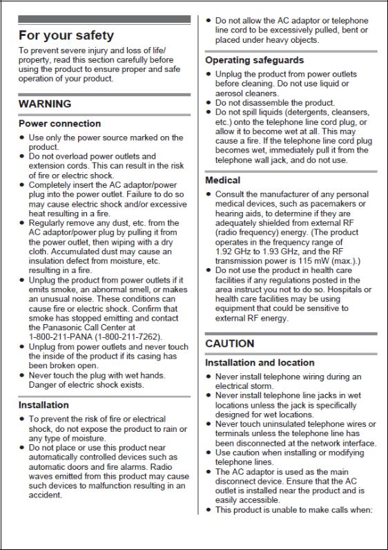 Panasonic of North America 96NKX PRL260 User Manual