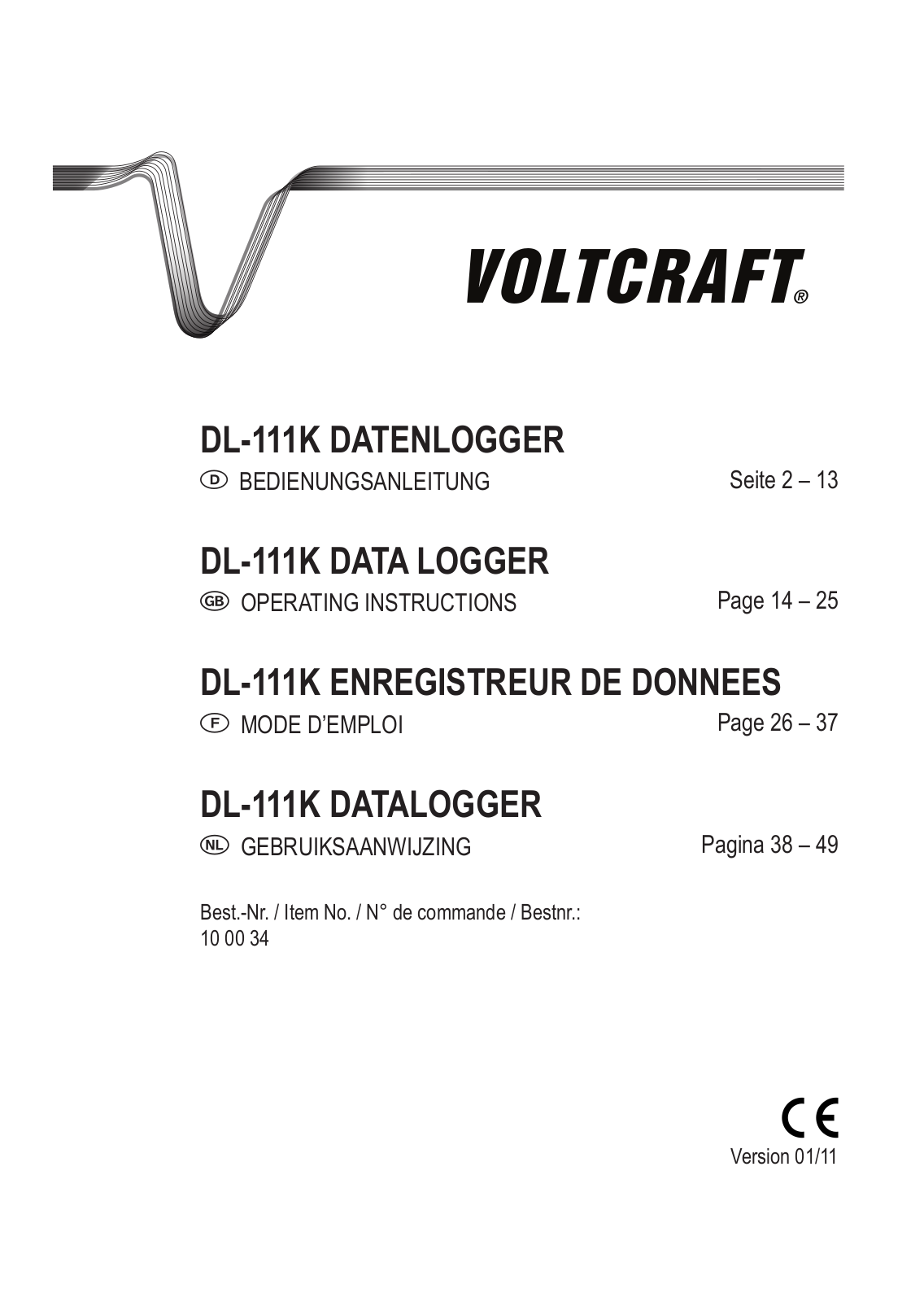 VOLTCRAFT DL-111K User Manual