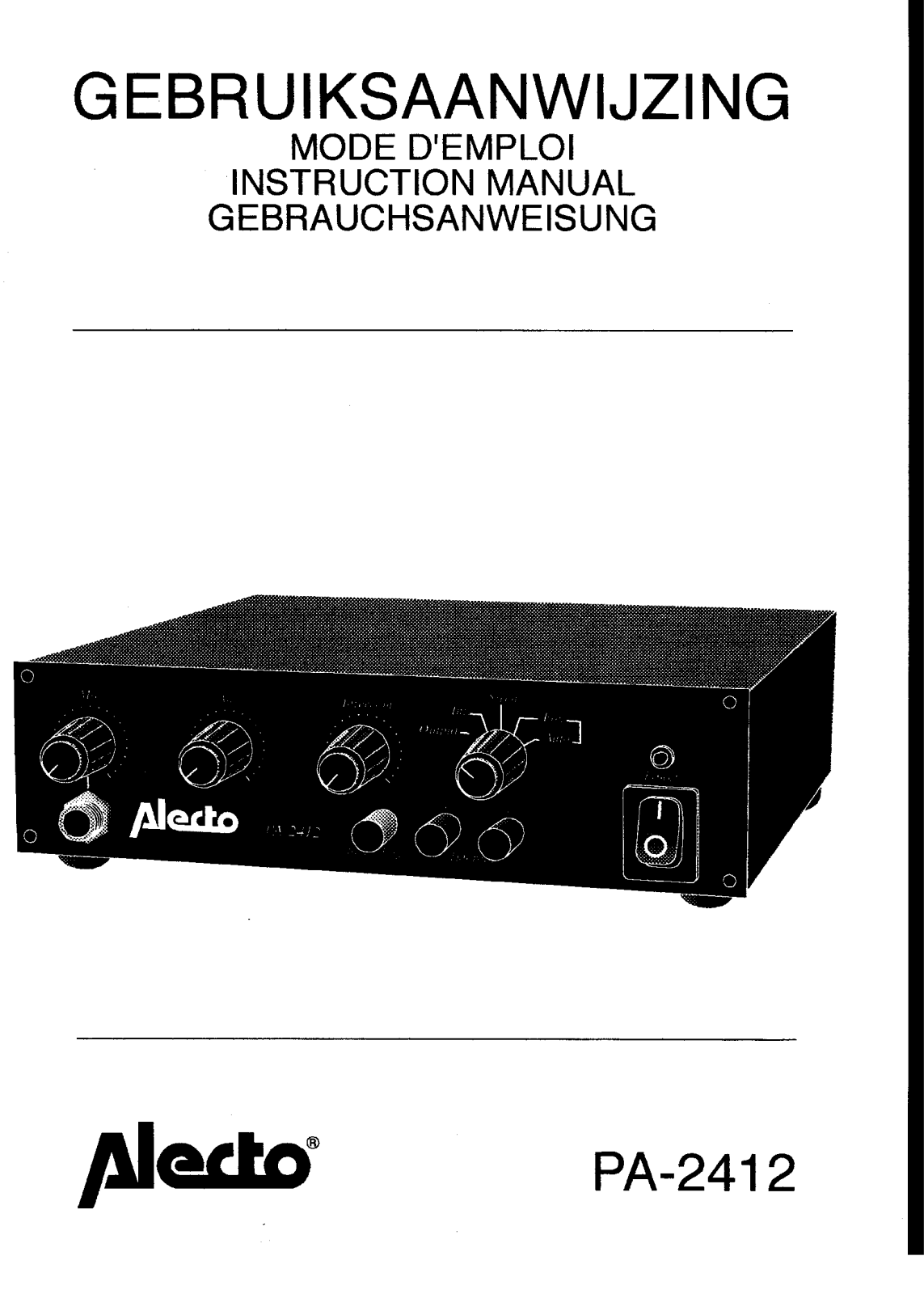 Alecto PA-2412 Owners manual