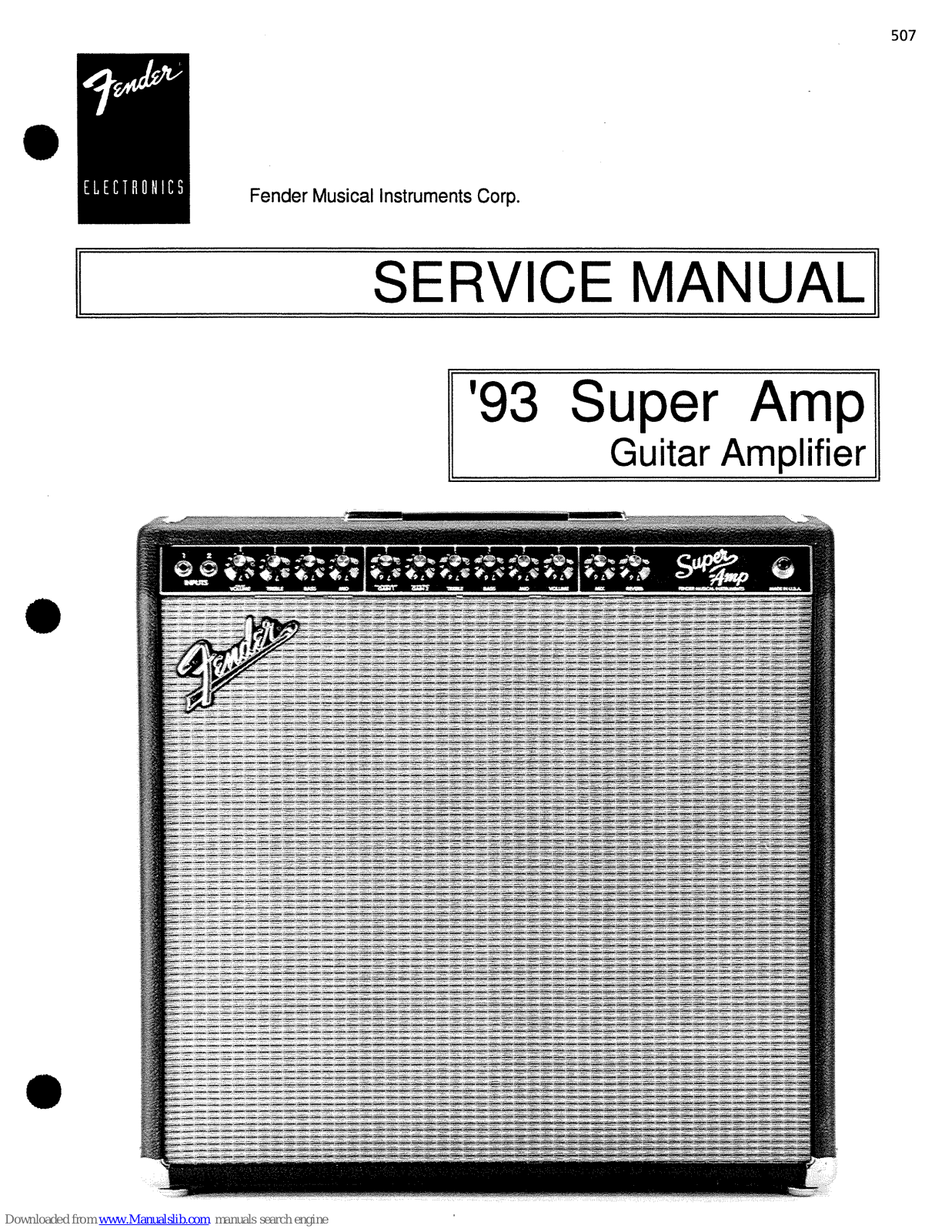 Fender '93 Super Amp Service Manual