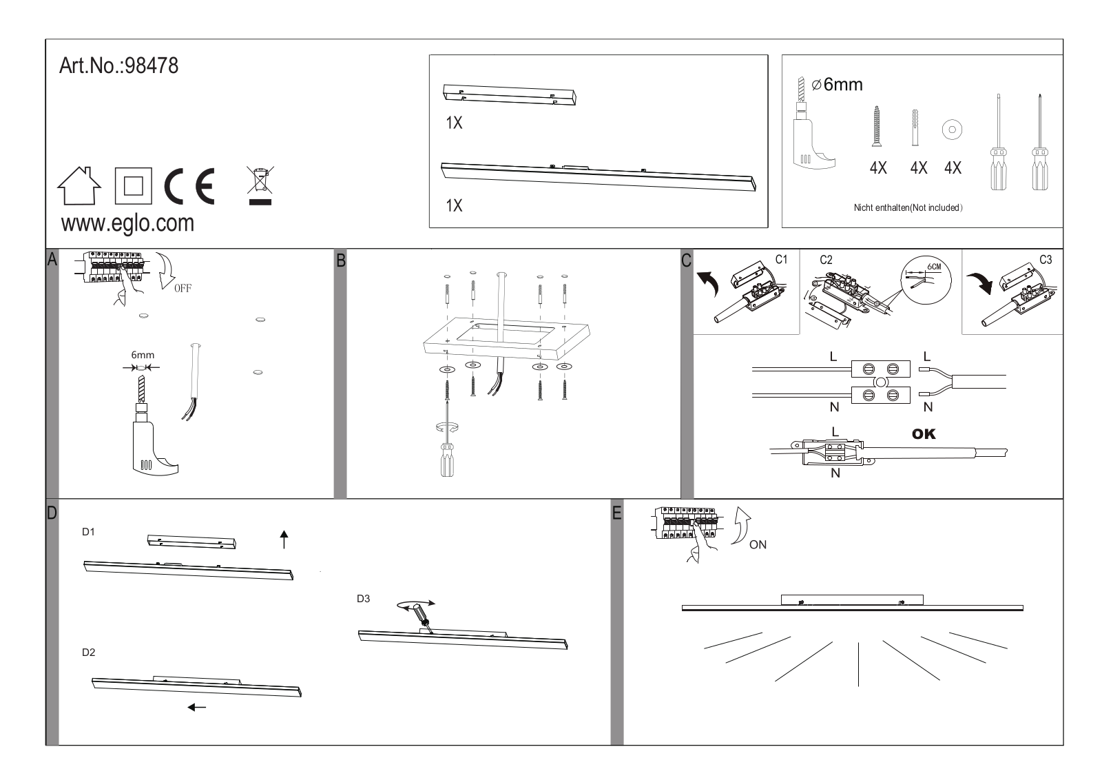 Eglo 98478 operation manual