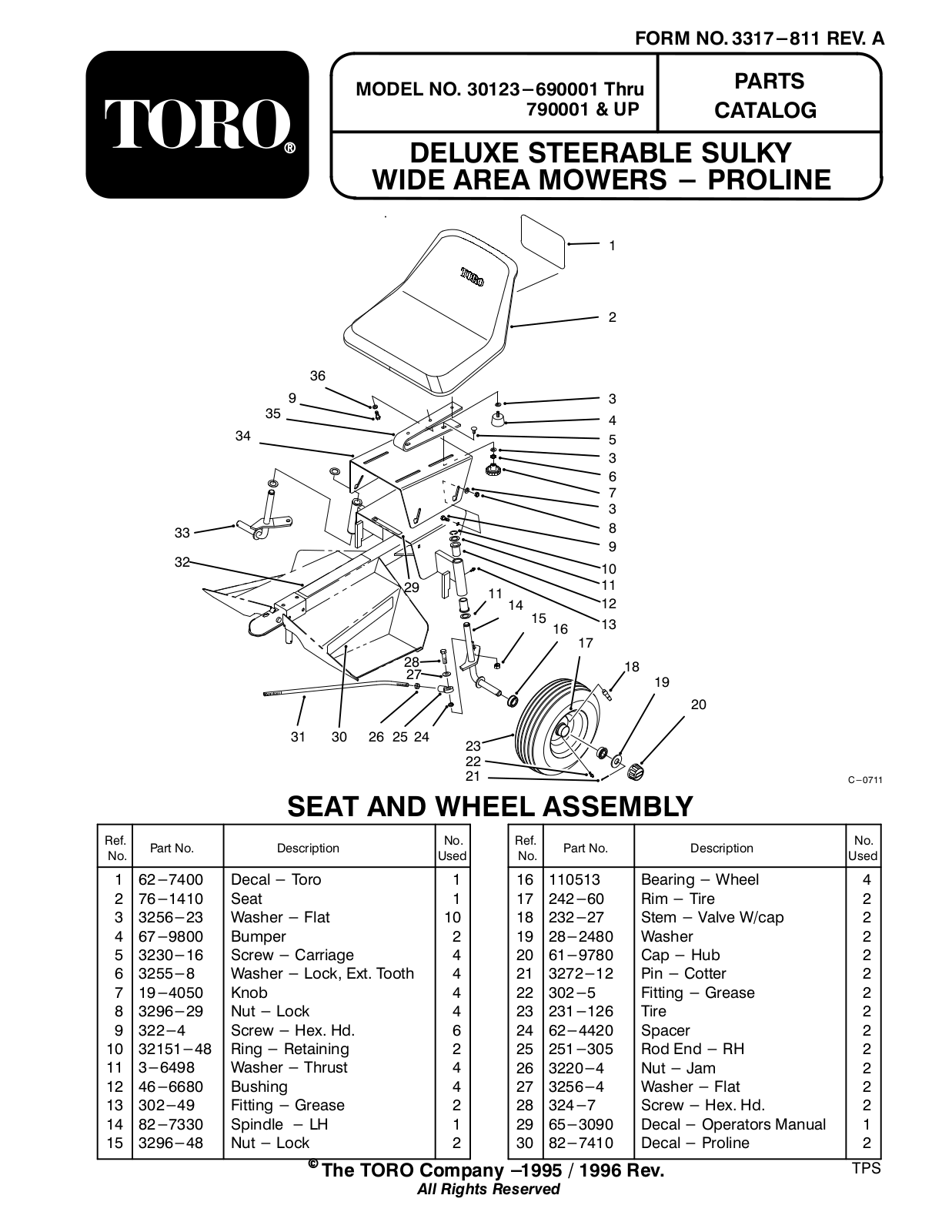 Toro 30123 Parts Catalogue