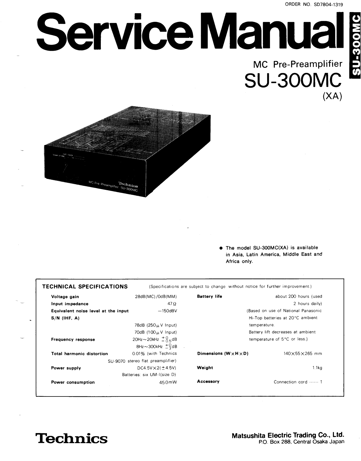 Technics SU-300-MC Service manual