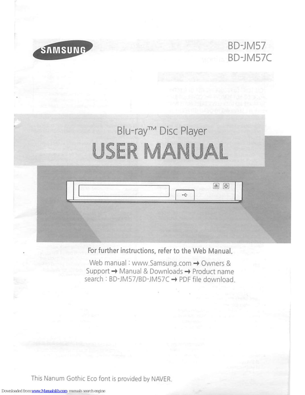 Samsung BD-JM57, BD-JM57C User Manual