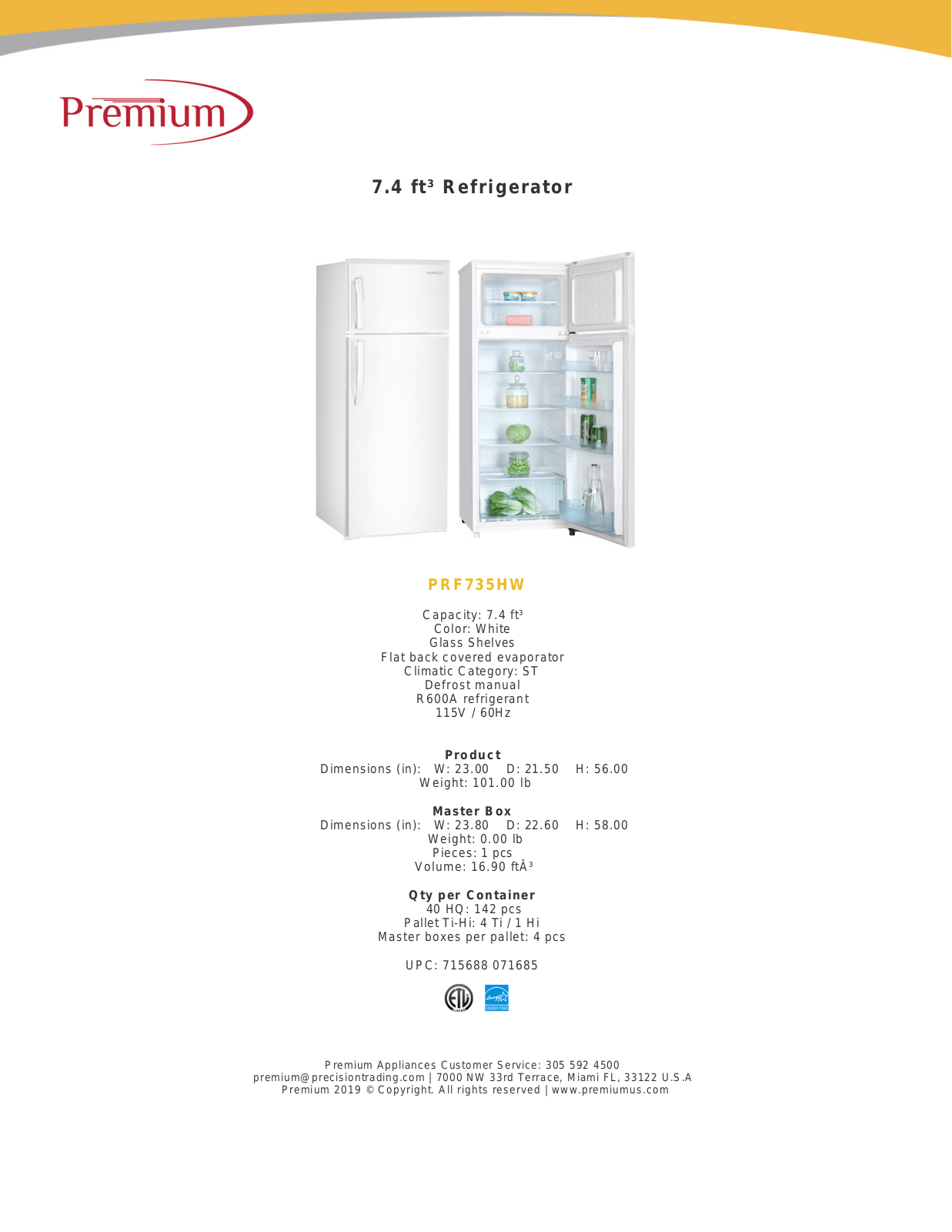 Premium PRNU1043 Specifications - ManualMachine.com