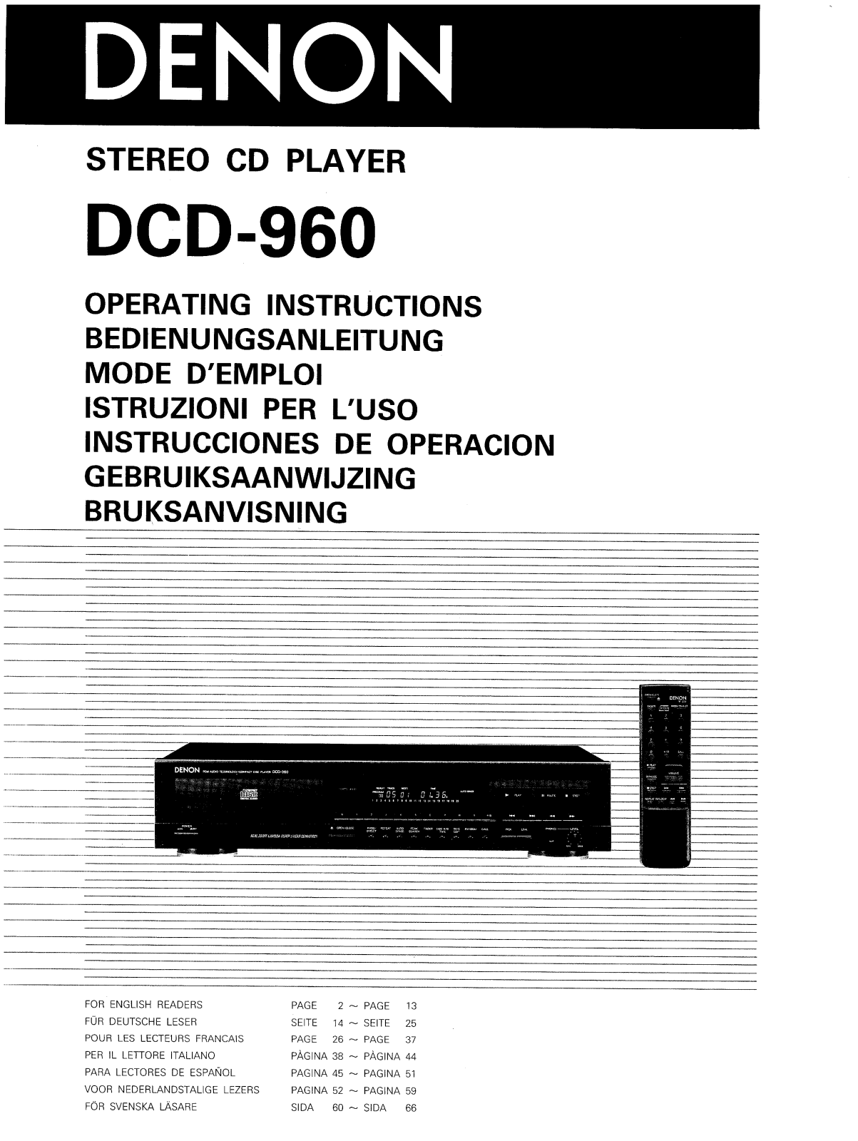 Denon DCD-960 User Manual