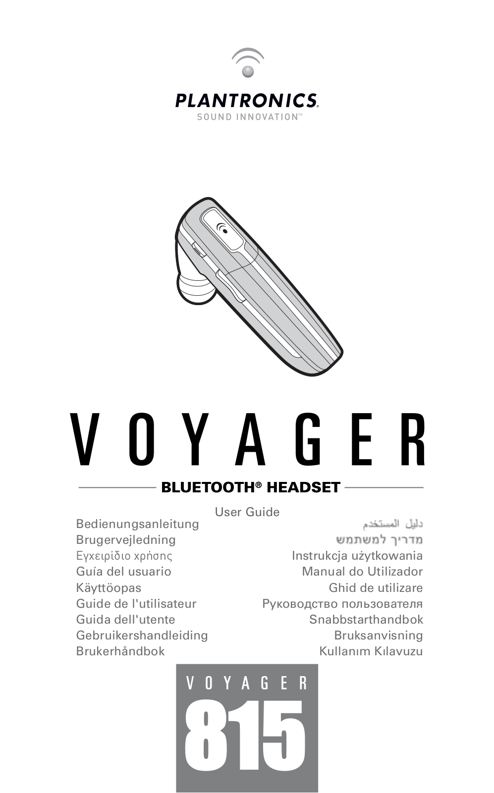 PLANTRONICS Voyager 815 User Manual