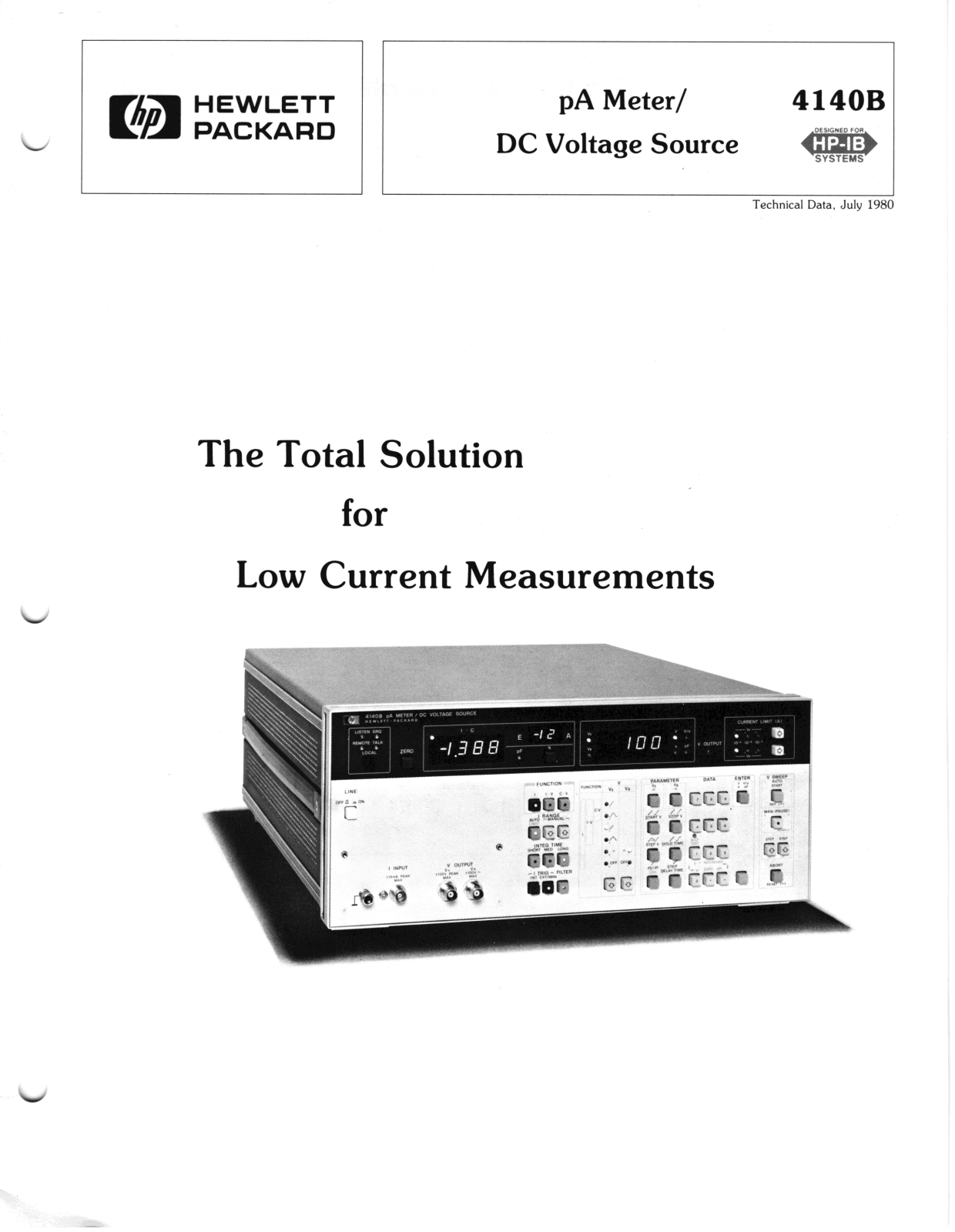 Agilent 4140B Specifications Sheet - ManualMachine.com
