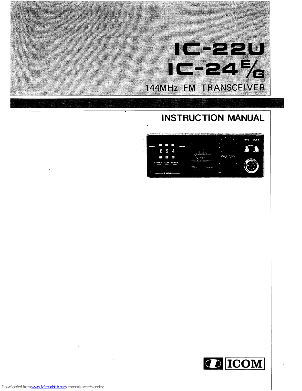 Icom IC-24E, IC-24G Instruction Manual