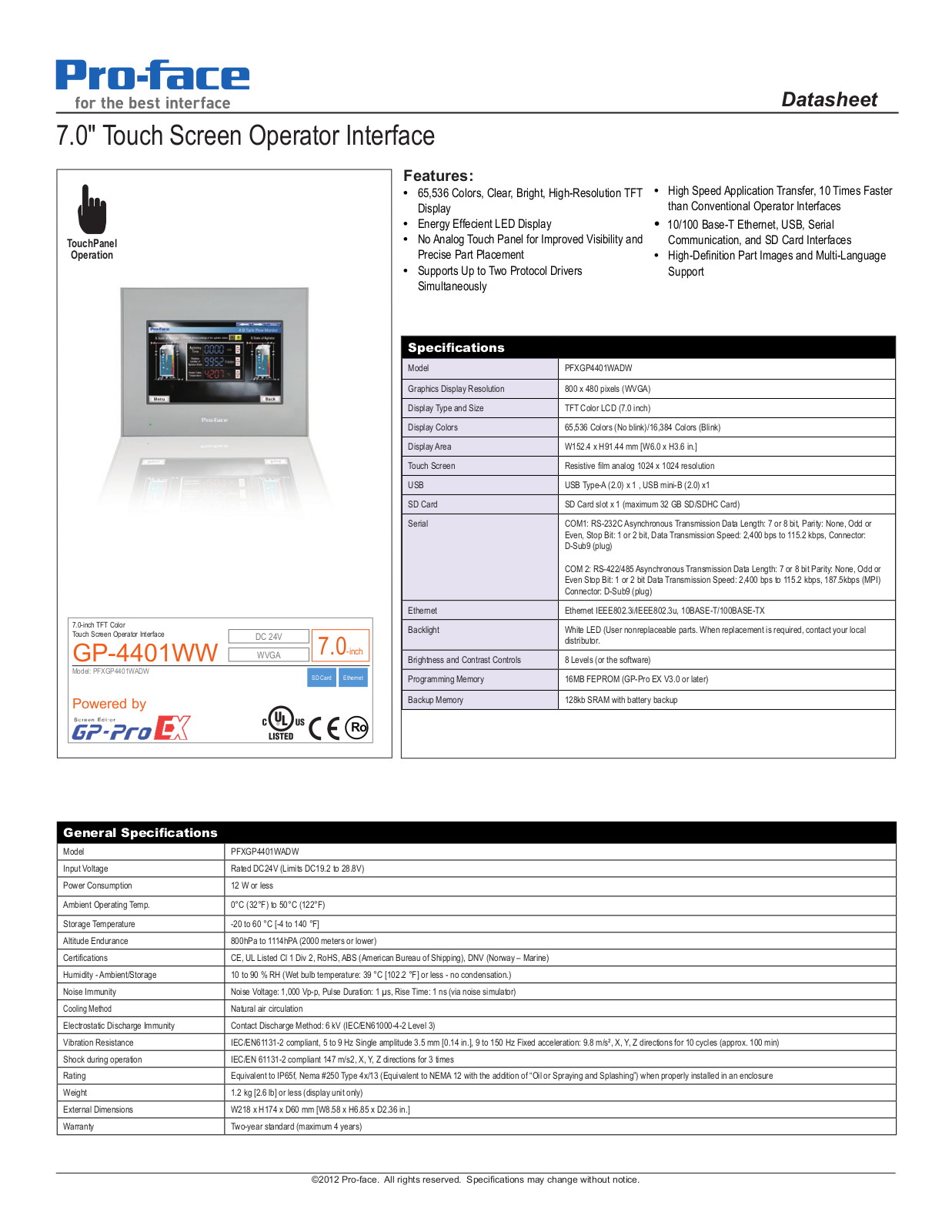 Proface GP4400 User Manual - ManualMachine.com