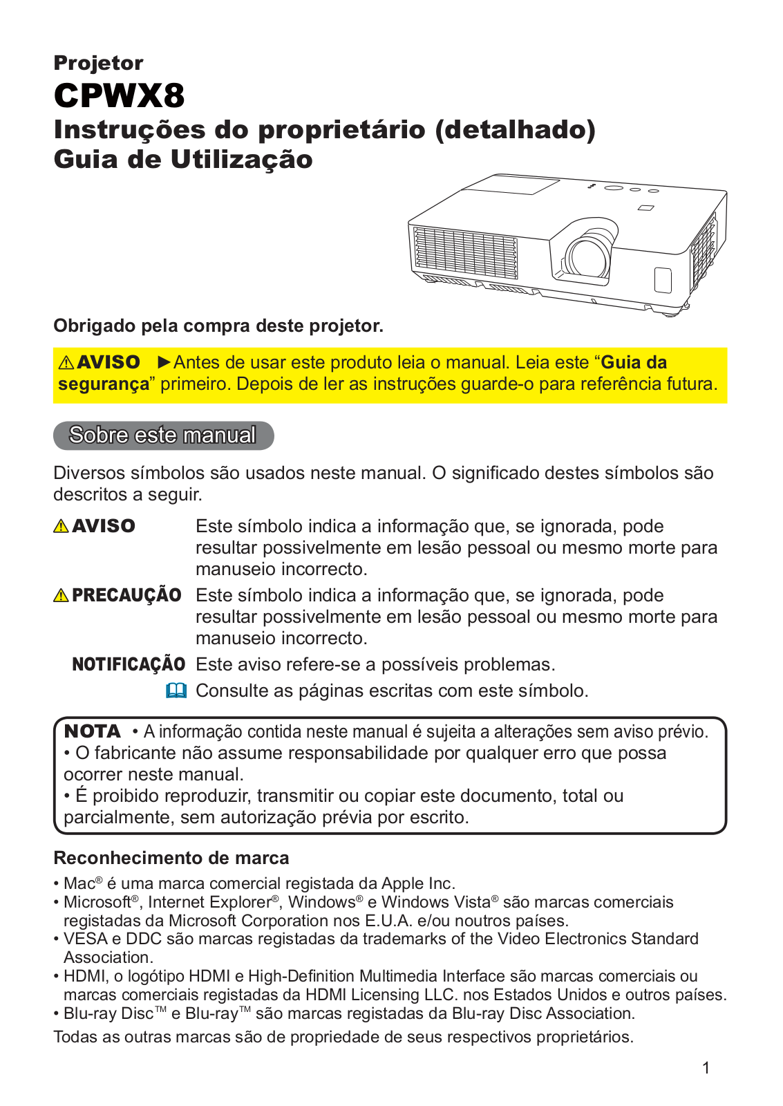 Hitachi CPWX8 User Manual