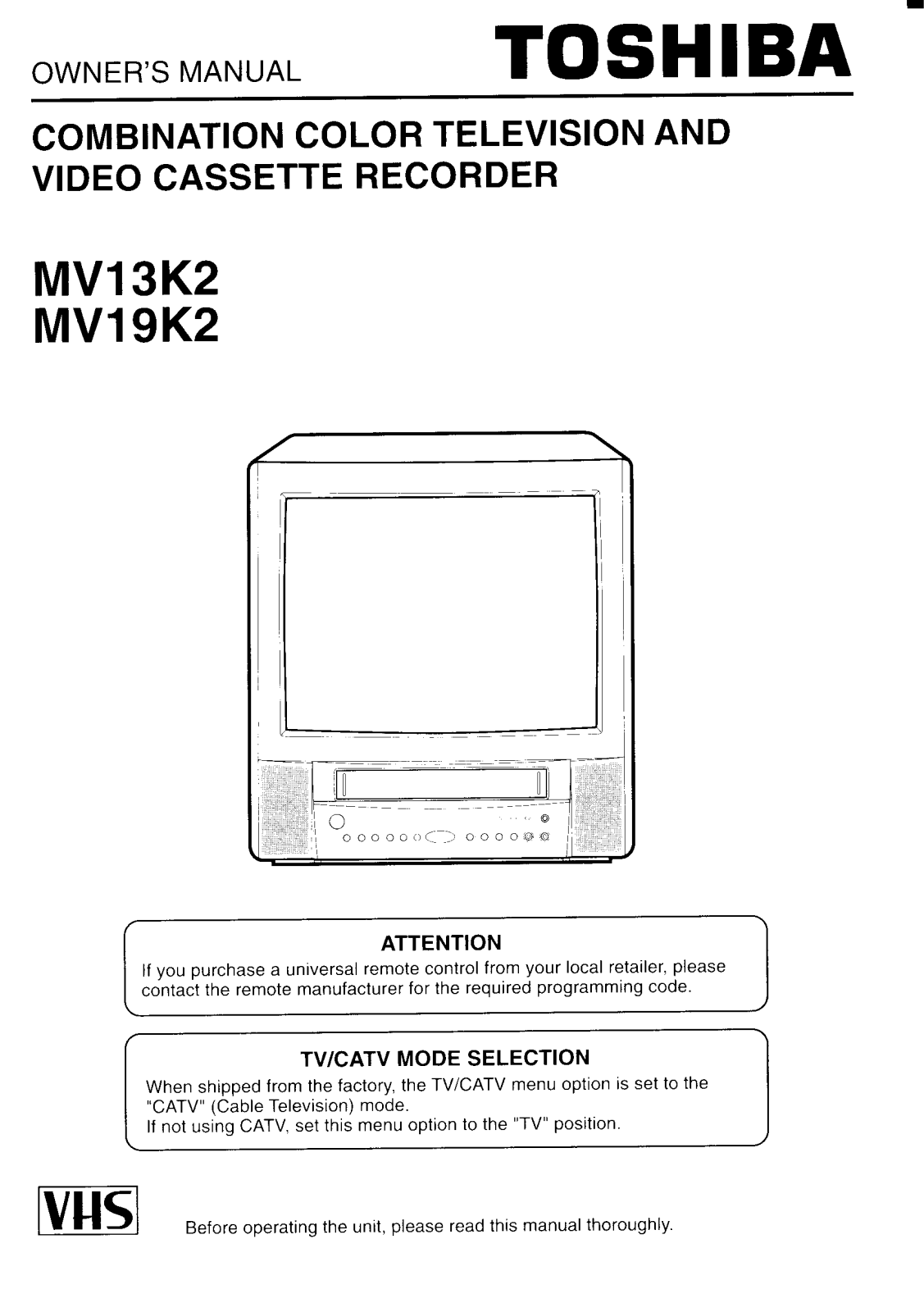 TOSHIBA MV19K2 User guide