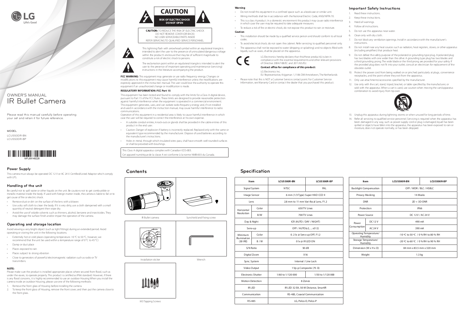 LG LCU5500R-BP User Guide