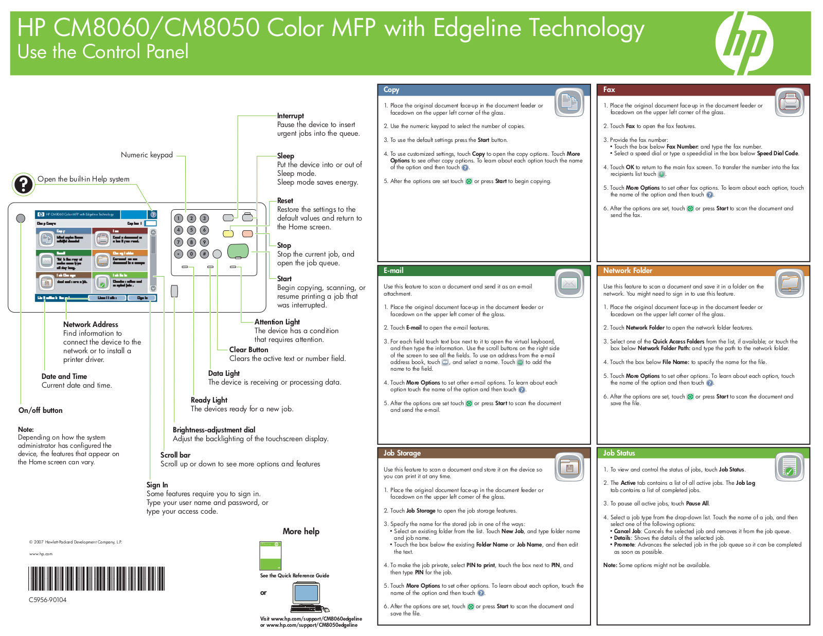 Hp CM8000 SETUP POSTER