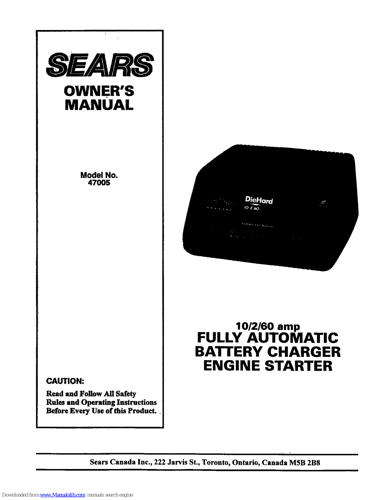 DieHard 47005 Owner's Manual - ManualMachine.com