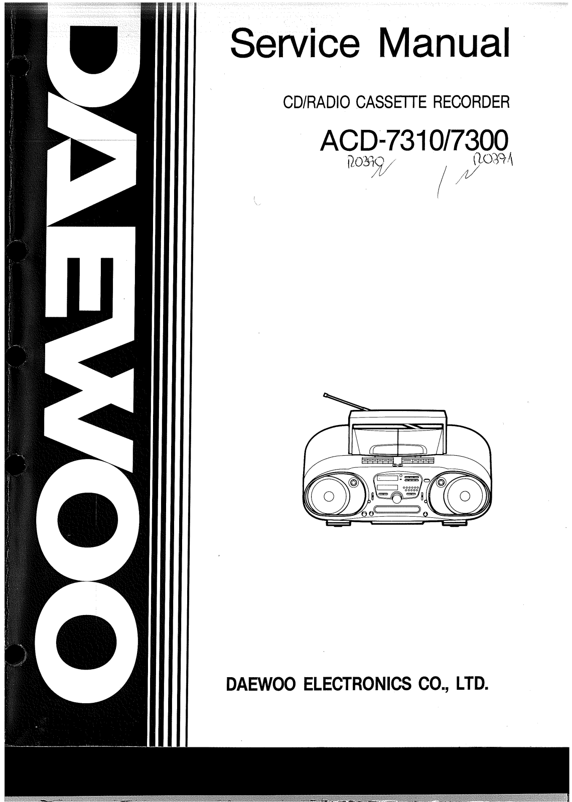 Daewoo ACD-7310, ACD-7300 Service manual