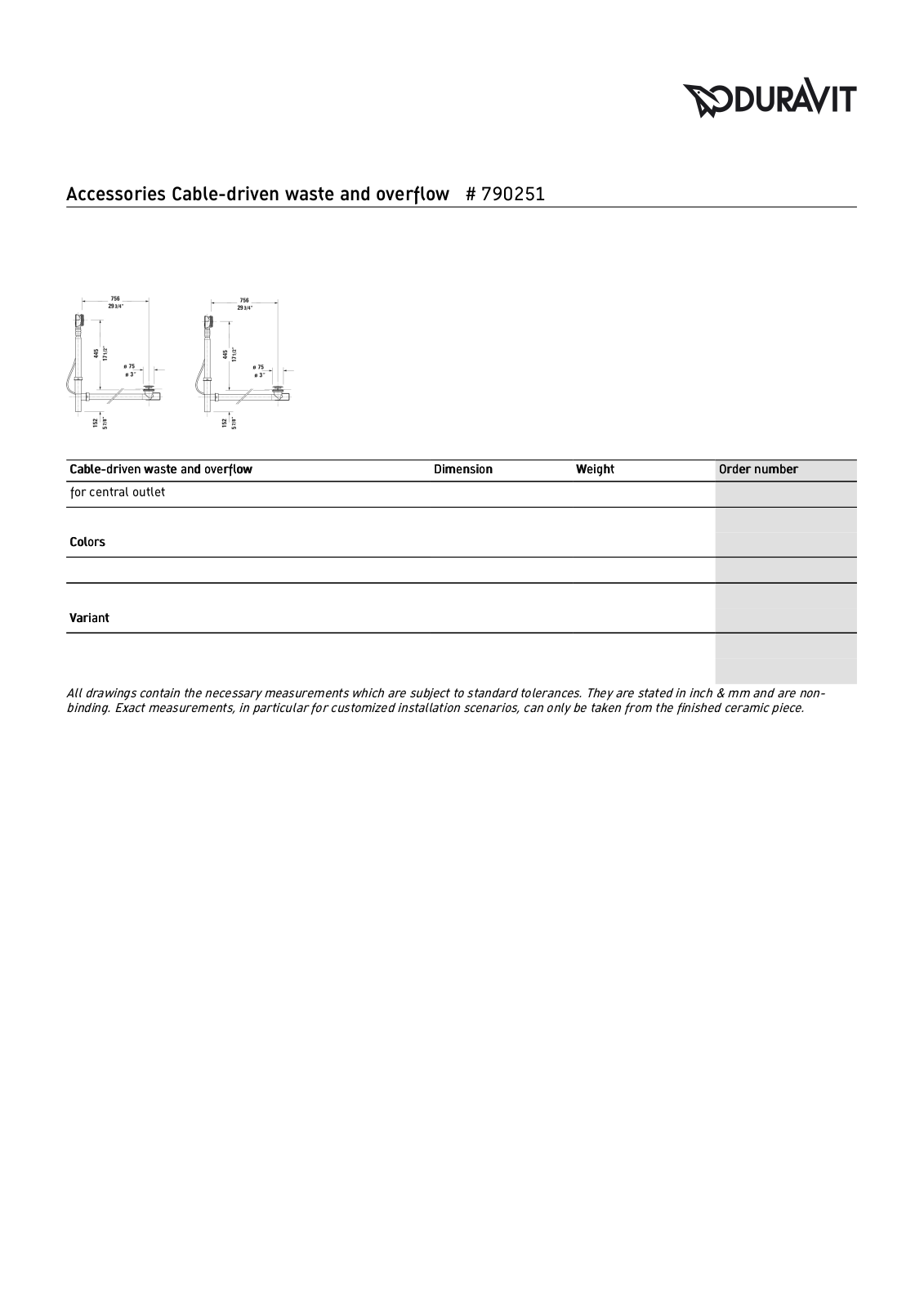 Duravit DRV2071 Specifications - ManualMachine.com