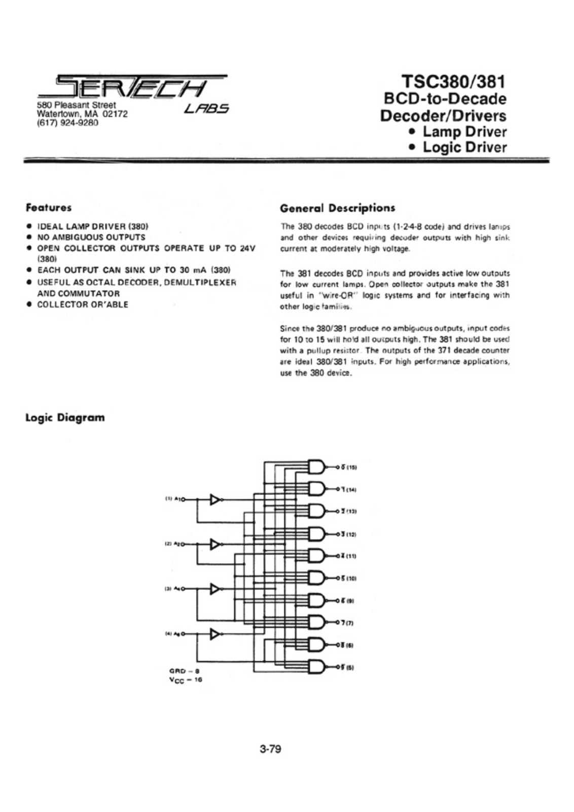 Microsemi TC381AL, TC380AL, TC380CL, TC381CL Datasheet