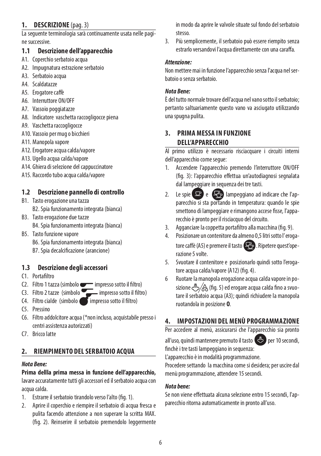 Delonghi EC785.GY, EC785.BG, EC785AZ Instruction manuals