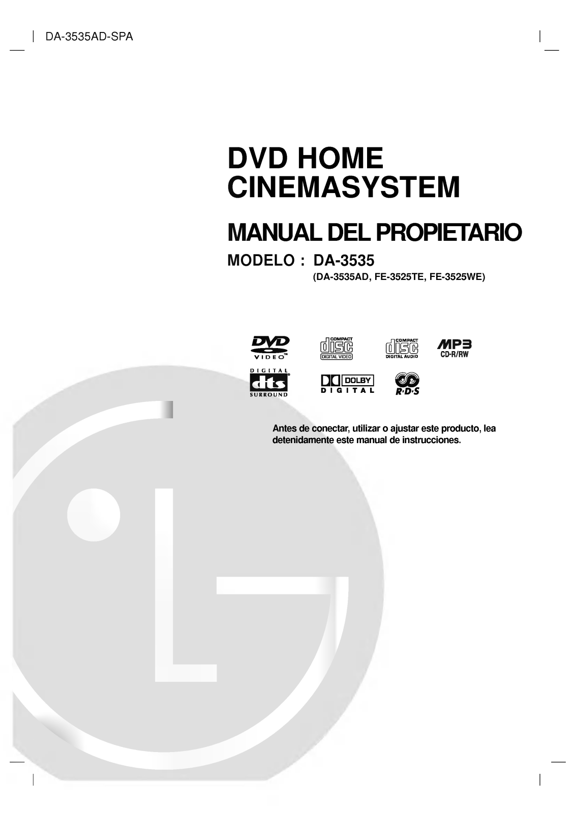 LG DA-3535AD User Manual