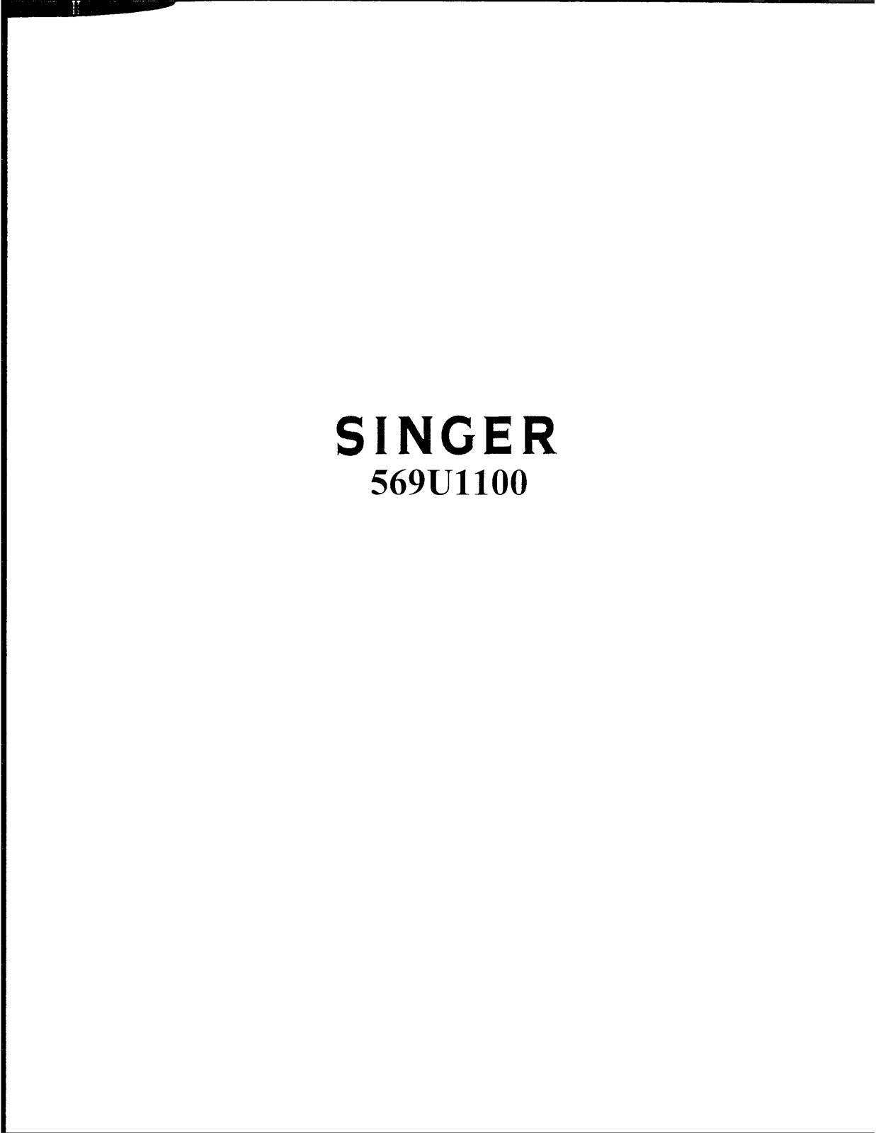 Singer 569U1100 User Manual