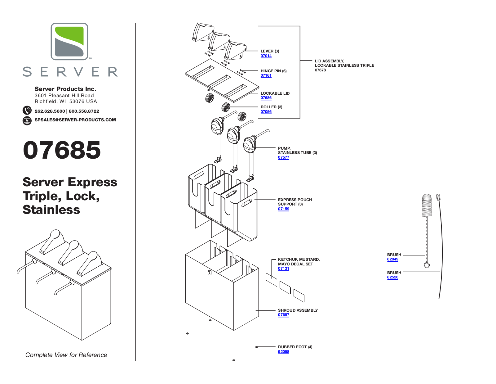 Server 07685 Parts Manual