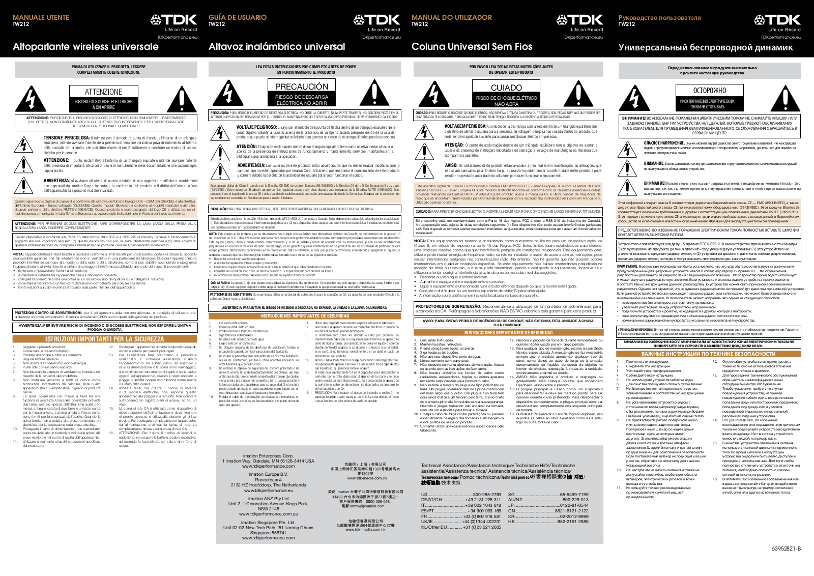 TDK TW212 User Manual