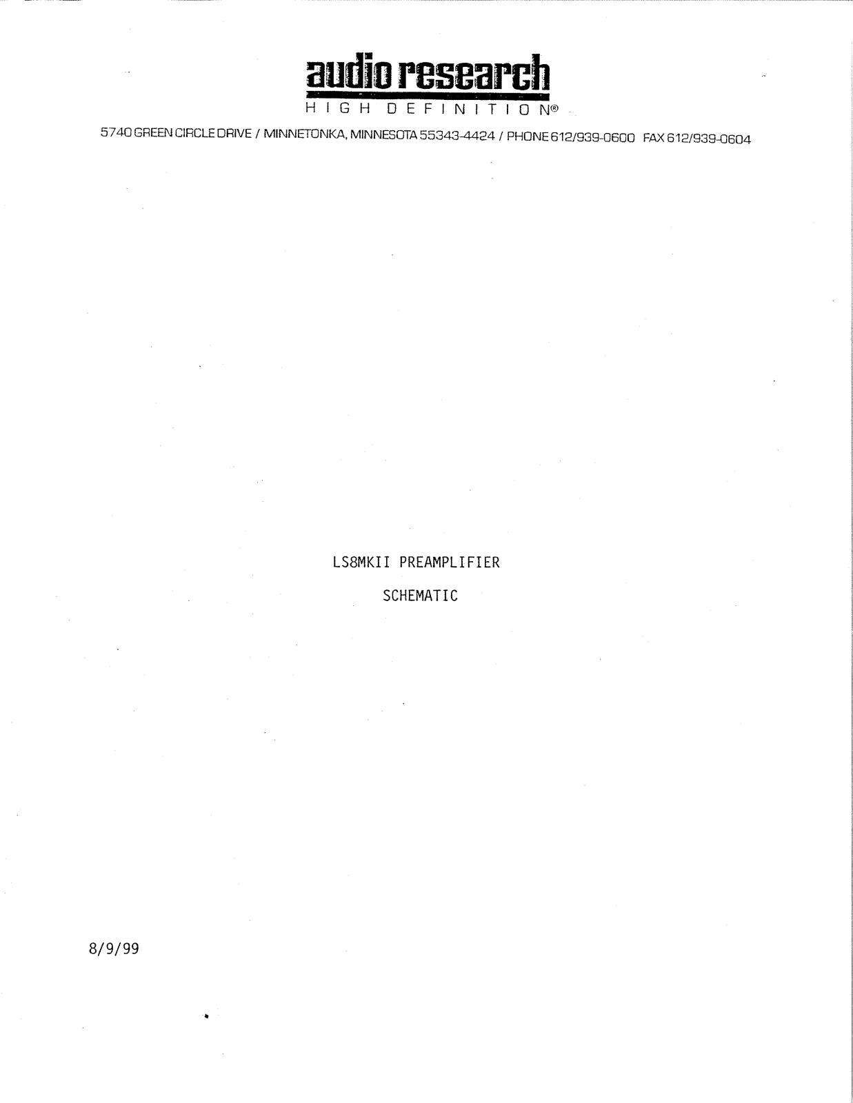 Audio Research LS8 MKII Schematic - ManualMachine.com