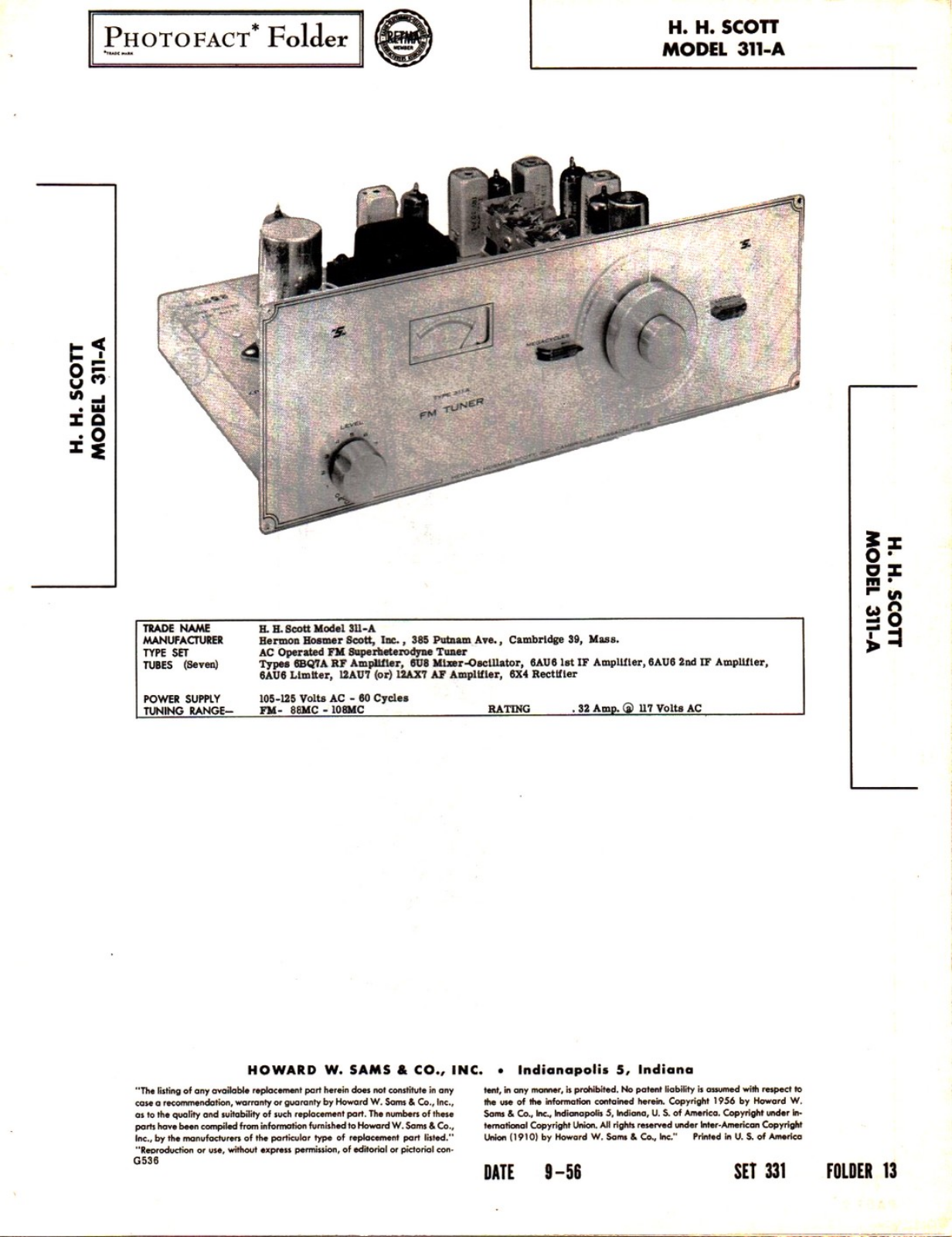 Scott 311A Operation Manual