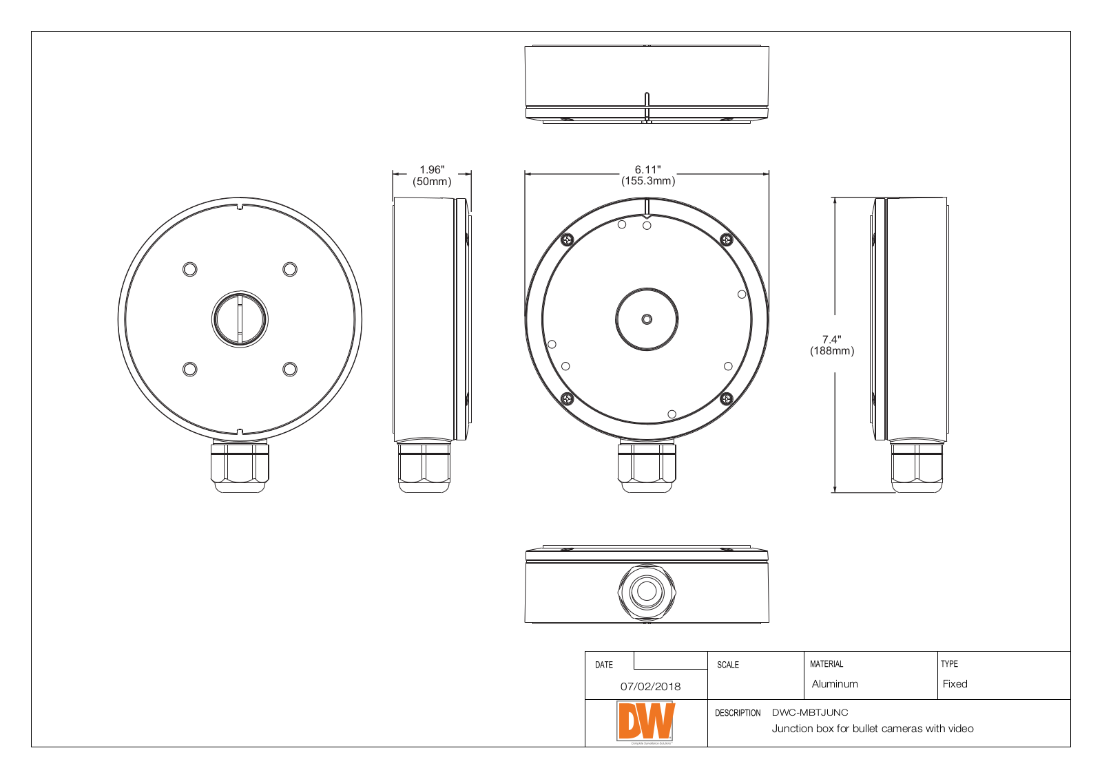 Digital Watchdog DWC-MBTJUNC Specsheet