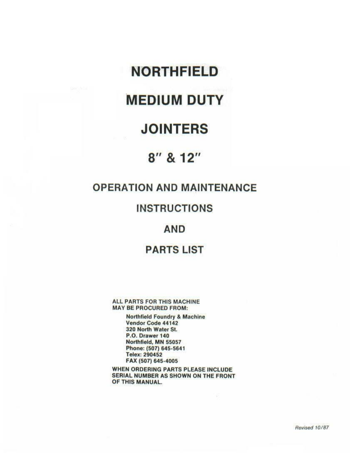 Northfield Foundry & Machine Northfield Medium Hand Jointer - 8 and 12 Inch Jointers - ManualMachine.com
