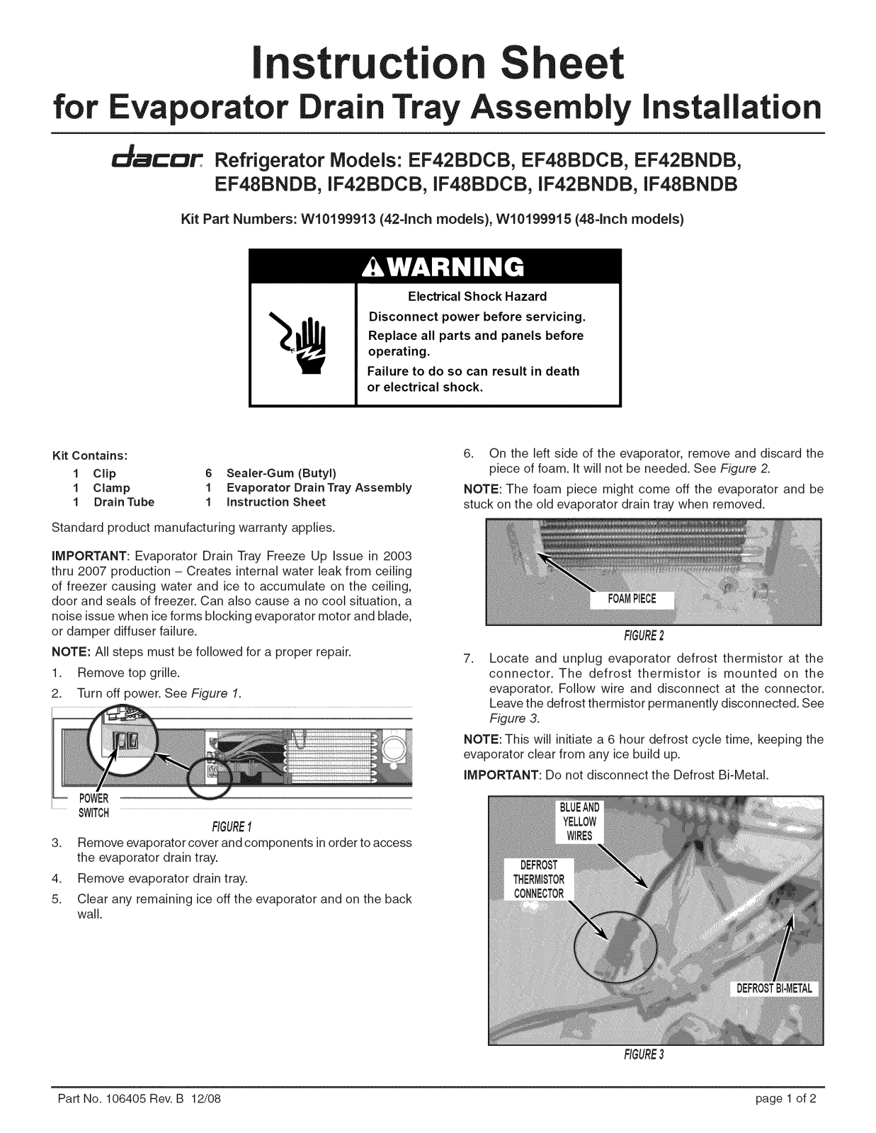 Dacor EF42BDCBSS, EF42BNDBSS, EF48BDCBSS, EF48BNDBSS, IF42BDCBOL Installation Guide - ManualMachine.com