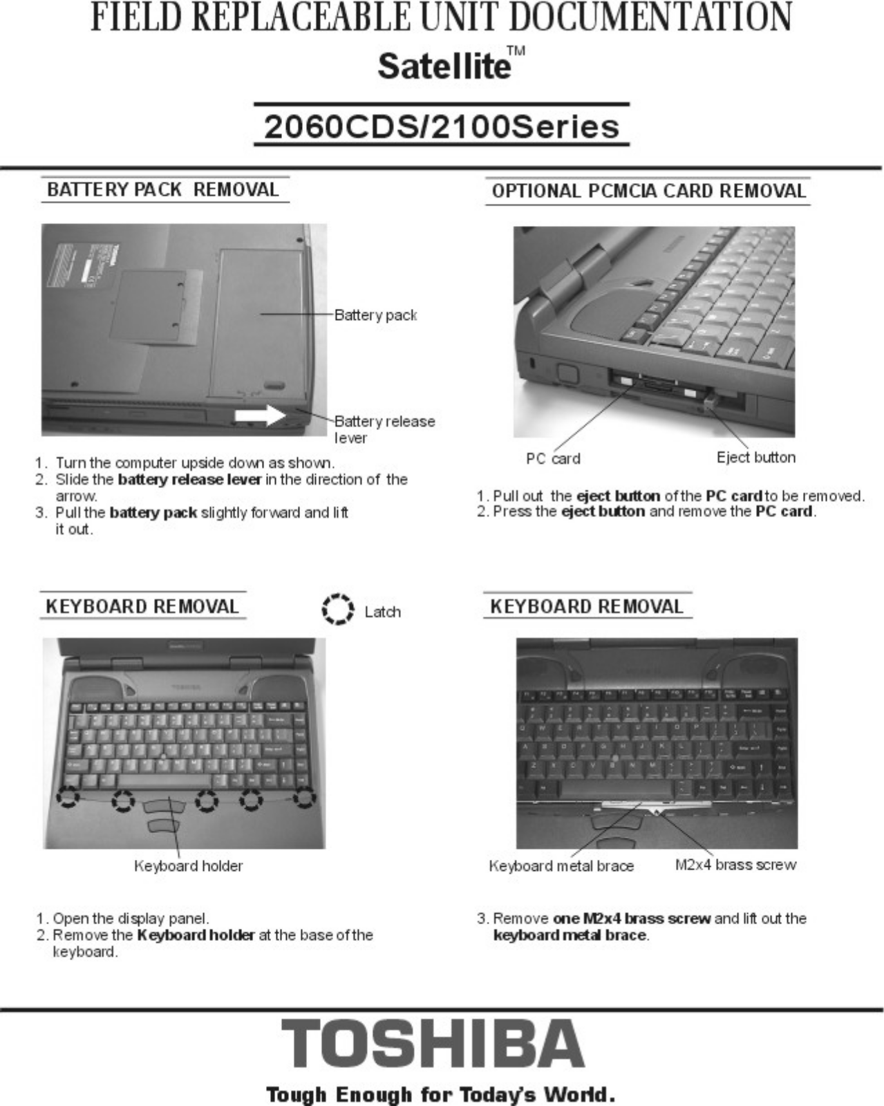 Toshiba Satellite 2060CDS, Satellite 2100 Service Manual