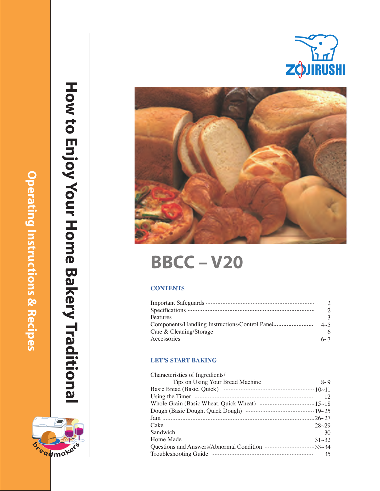 Zojirushi BBCC-V20 Owner's Manual