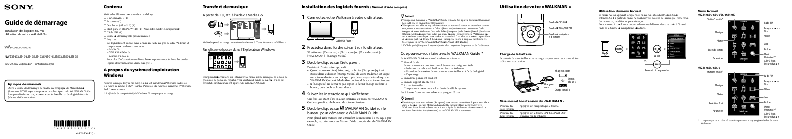 SONY NWZ-E474P User Manual