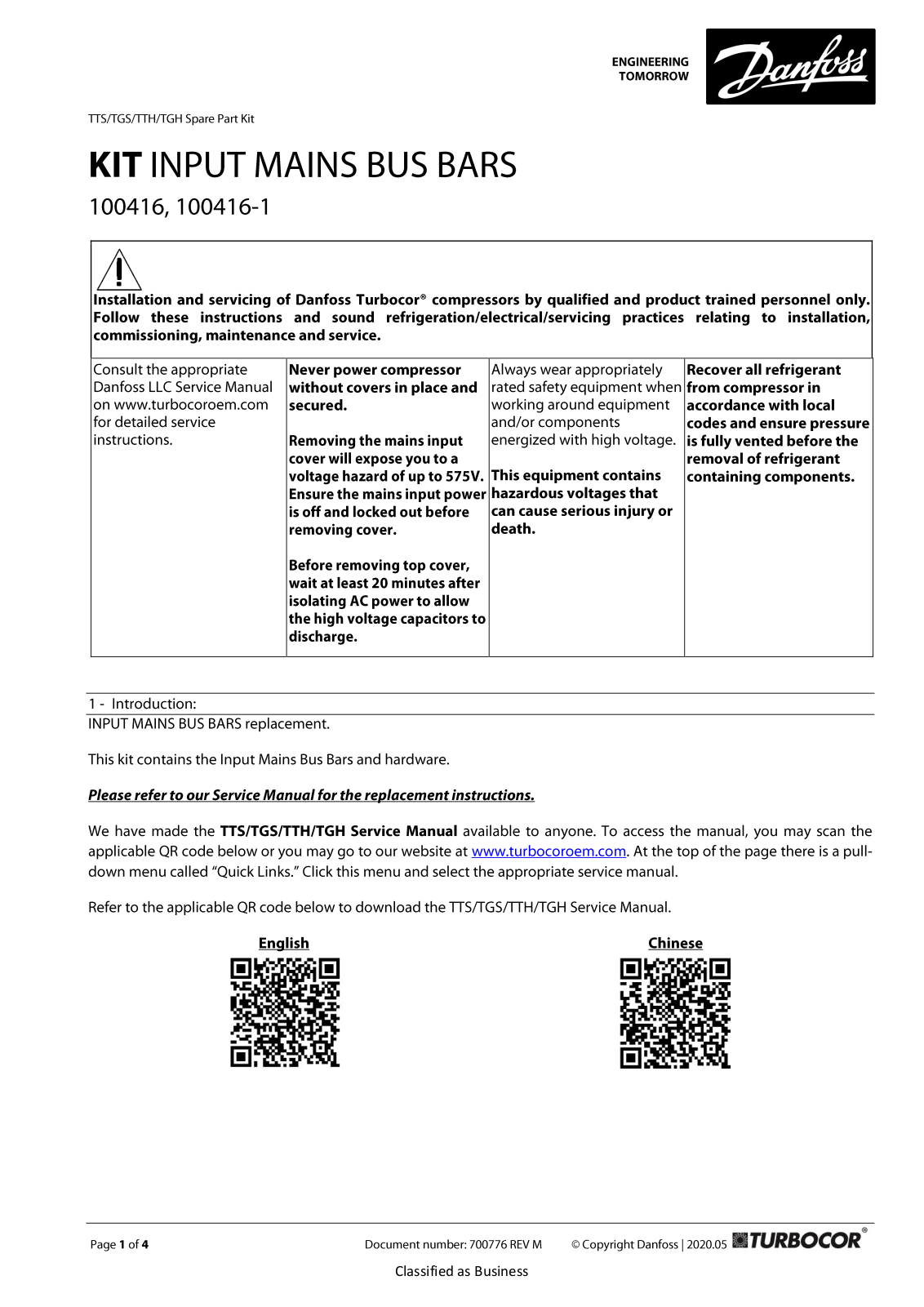 Danfoss 100416, 100416-1 Service guide