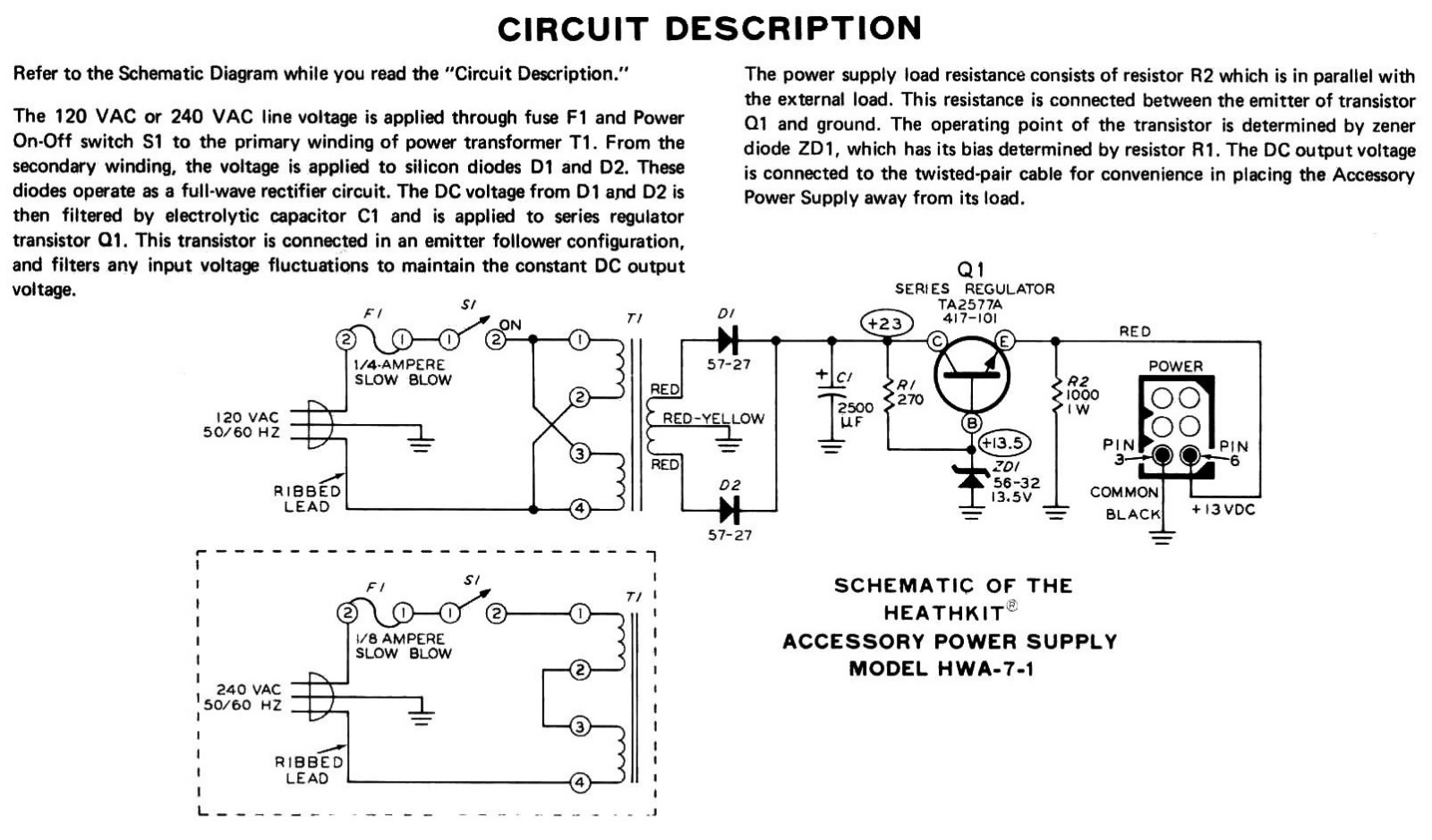 Heathkit HWA-7-1 Schematic