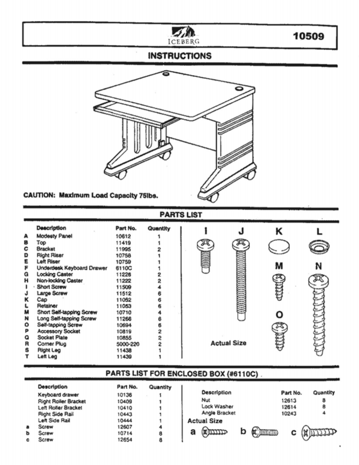 Iceberg 10509 User Manual