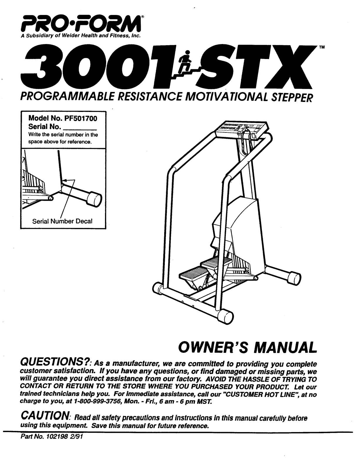 ProForm PF501700 User Manual