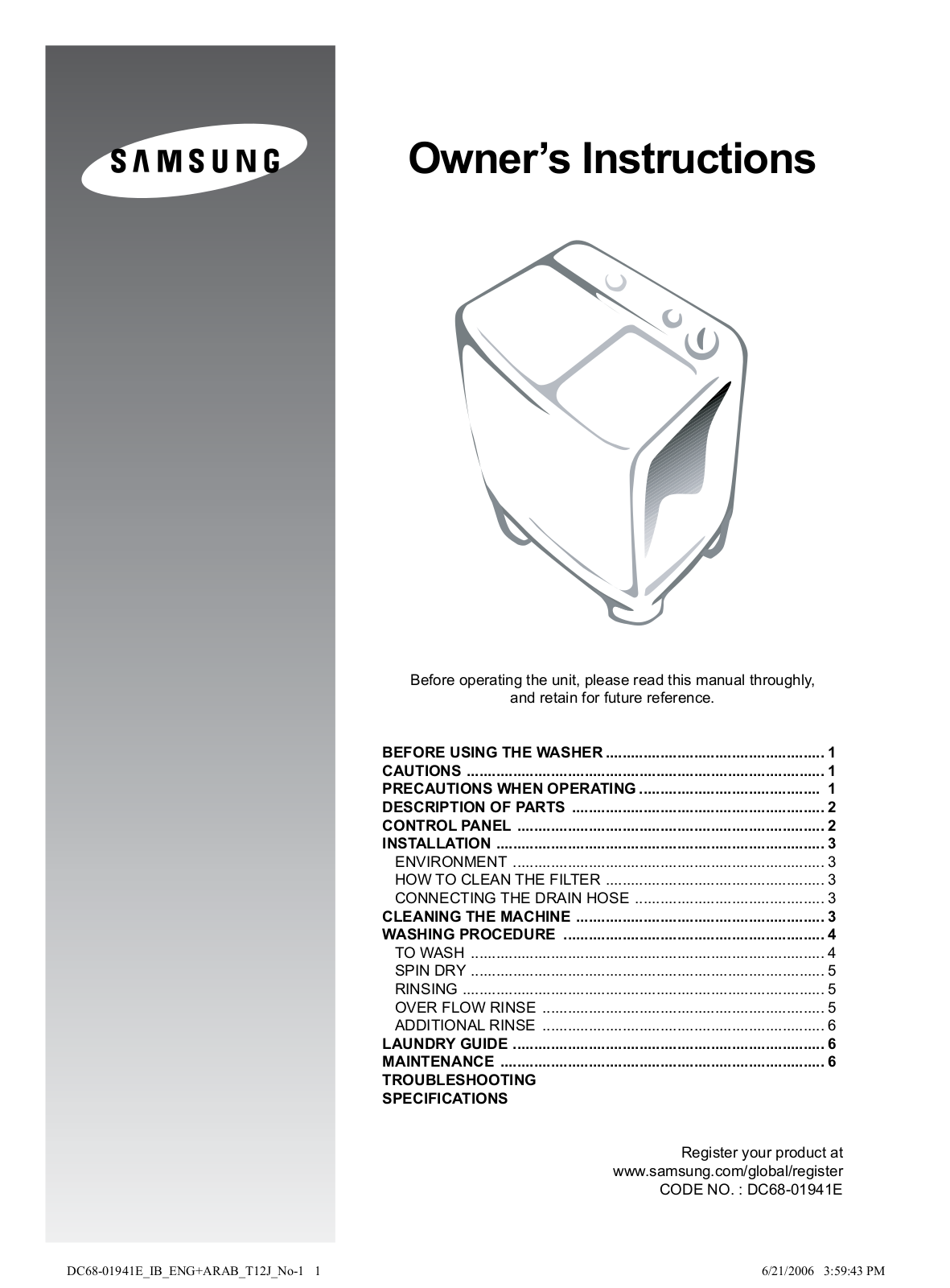 Samsung WT16J7PEG User Manual