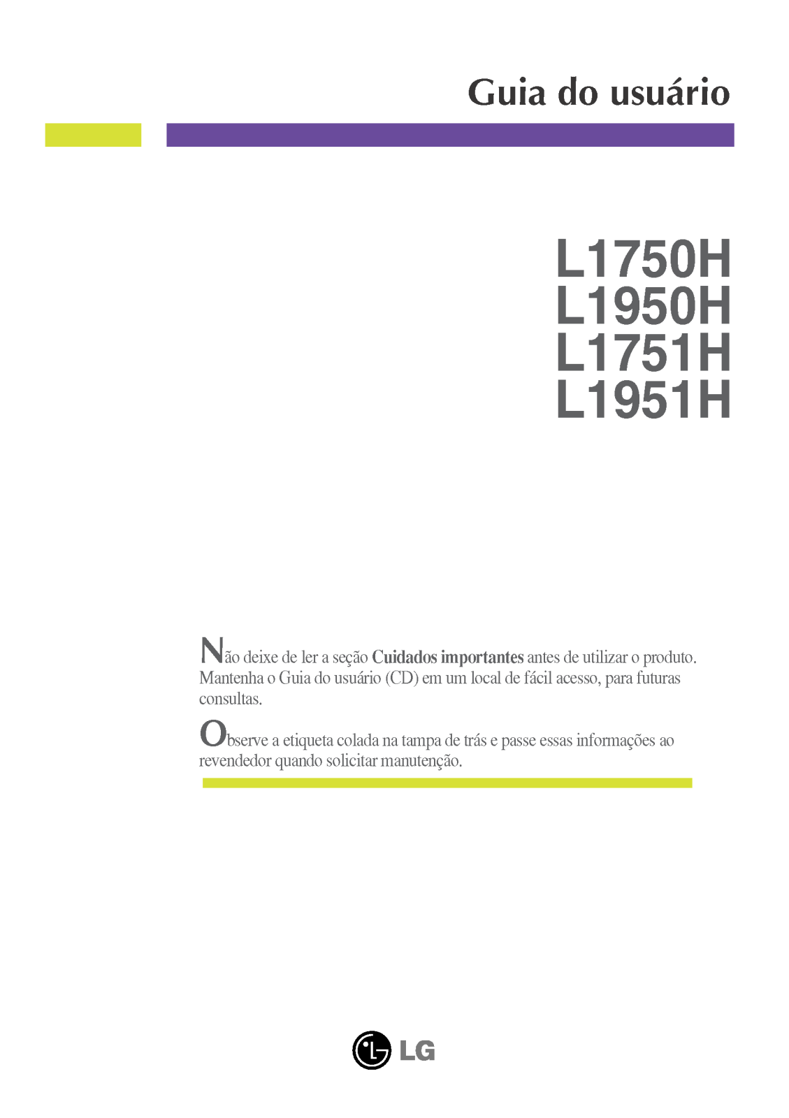 Lg L1950H, L1750H, L1951H, L1751H User Manual