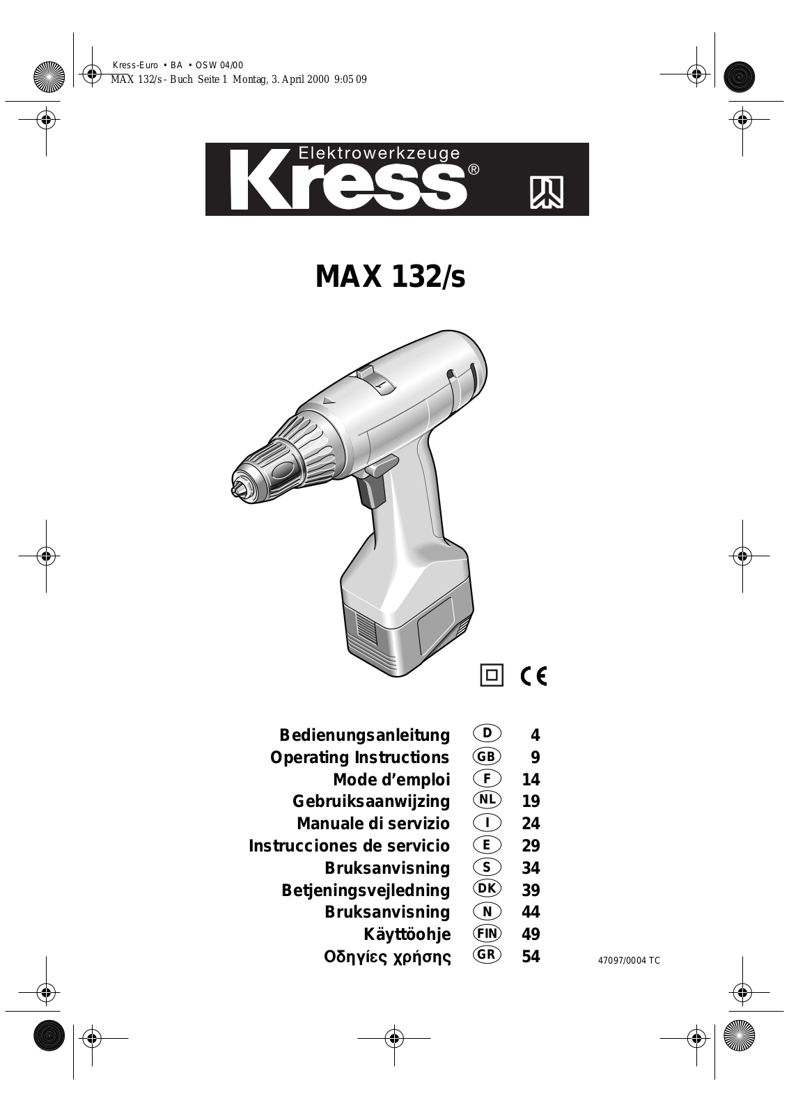 KRESS MAX 132-S User Manual