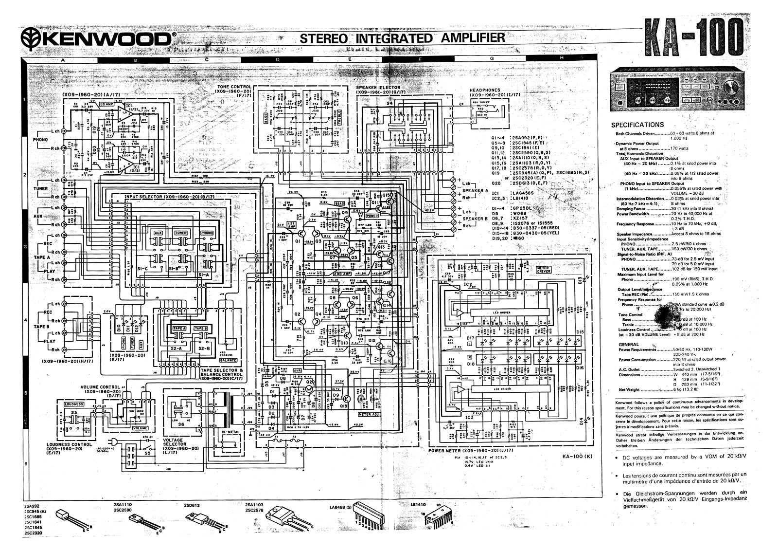 KEF KA-100 Schematic