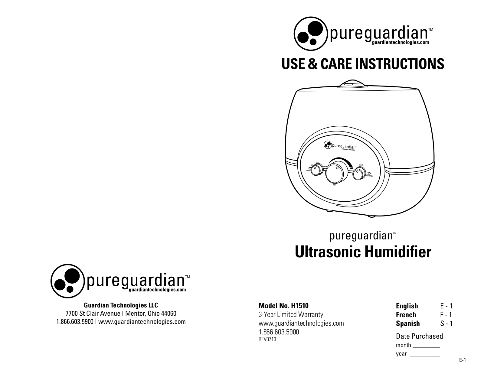 Guardian H1510 User Manual