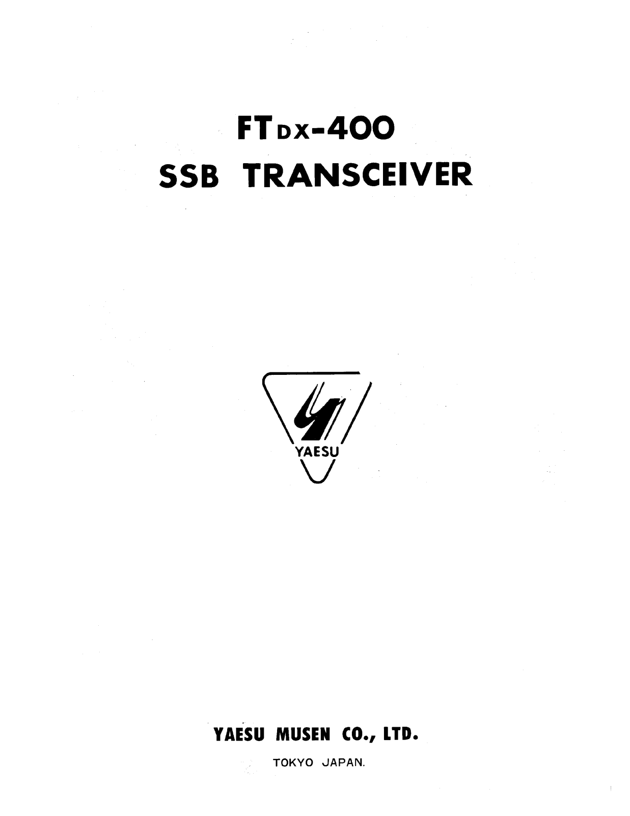 Yaesu FT-DX-400, FT-DX-500 Service Manual